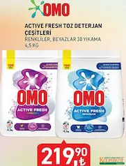 OMO ACTİVE FRESH TOZ DETERJAN ÇEŞİTLERİ 4,5 KG OMO ACTİVE FRESH TOZ DETERJAN ÇEŞİTLERİ 4,5 KG